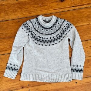 LL Bean Classic Ragg Wool Fair Isle Sweater